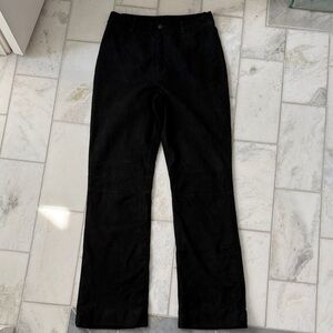 St. John Sport by Marie Gray Black Suede Straight-Leg Pants